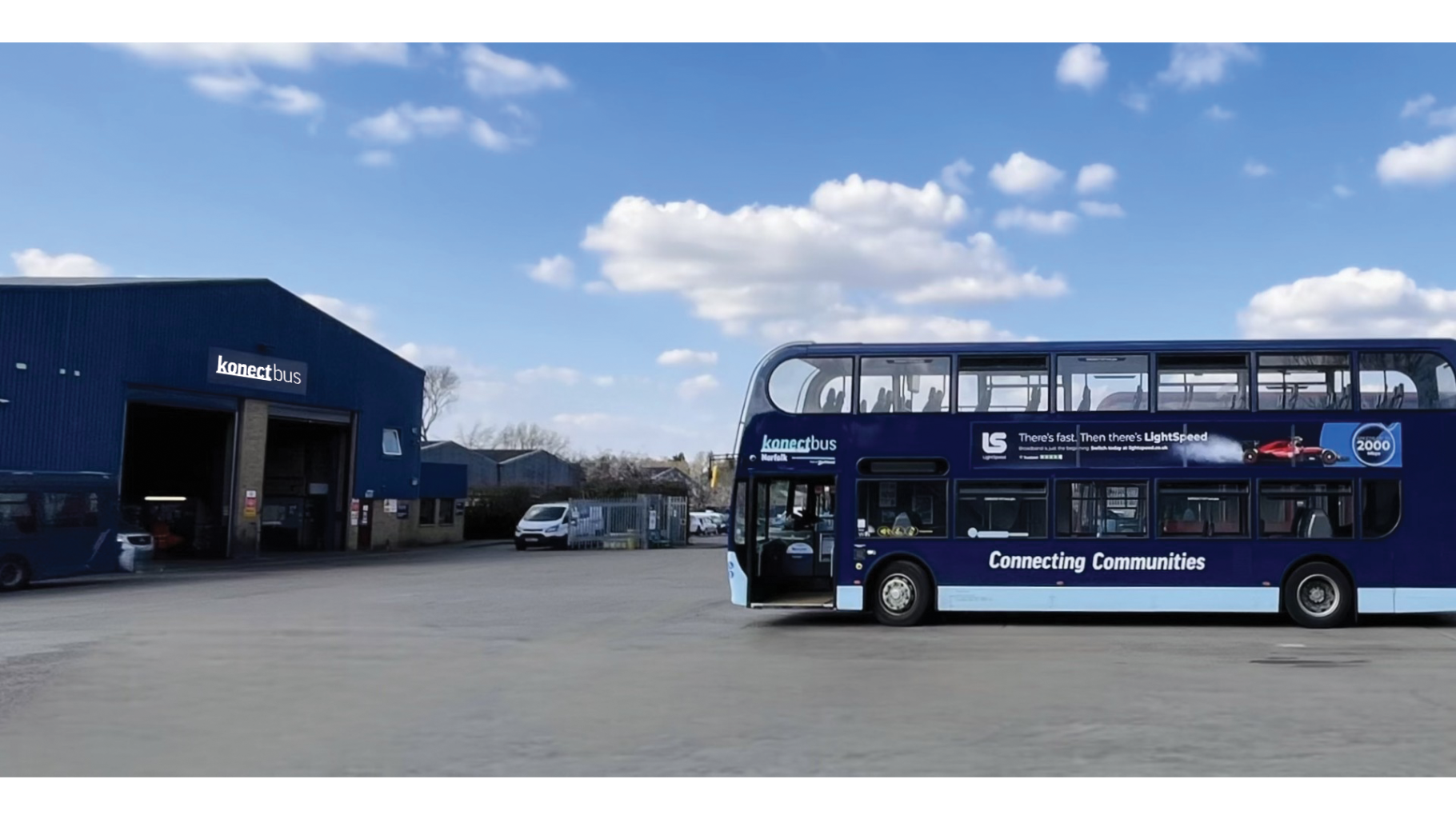 The first of many newly branded buses arrives at the Dereham depot.