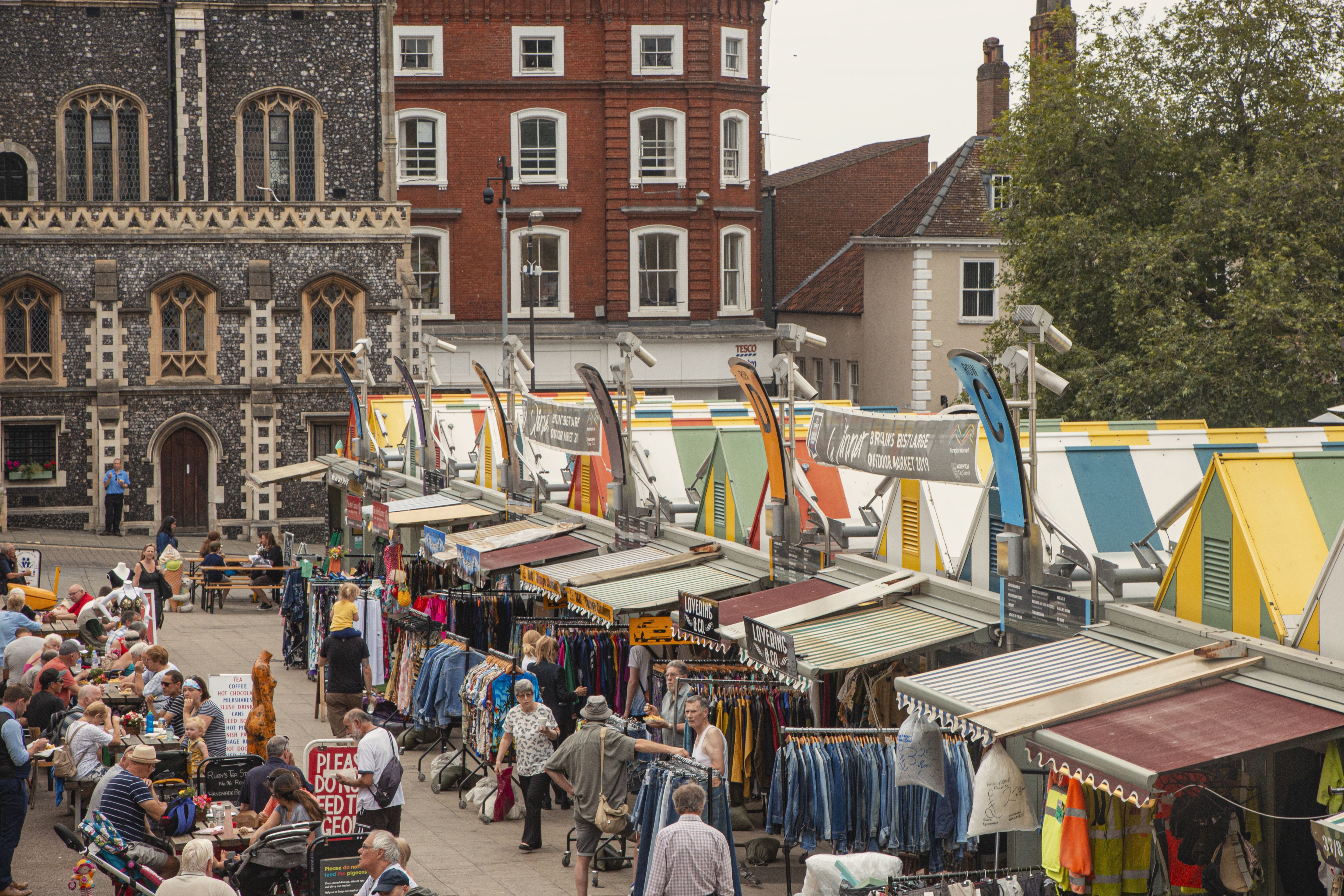 Norwich's Award-Winning Market on a busy summer day