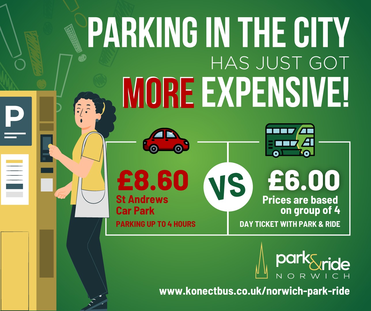 Parking advert for Norwich Park and Ride 
