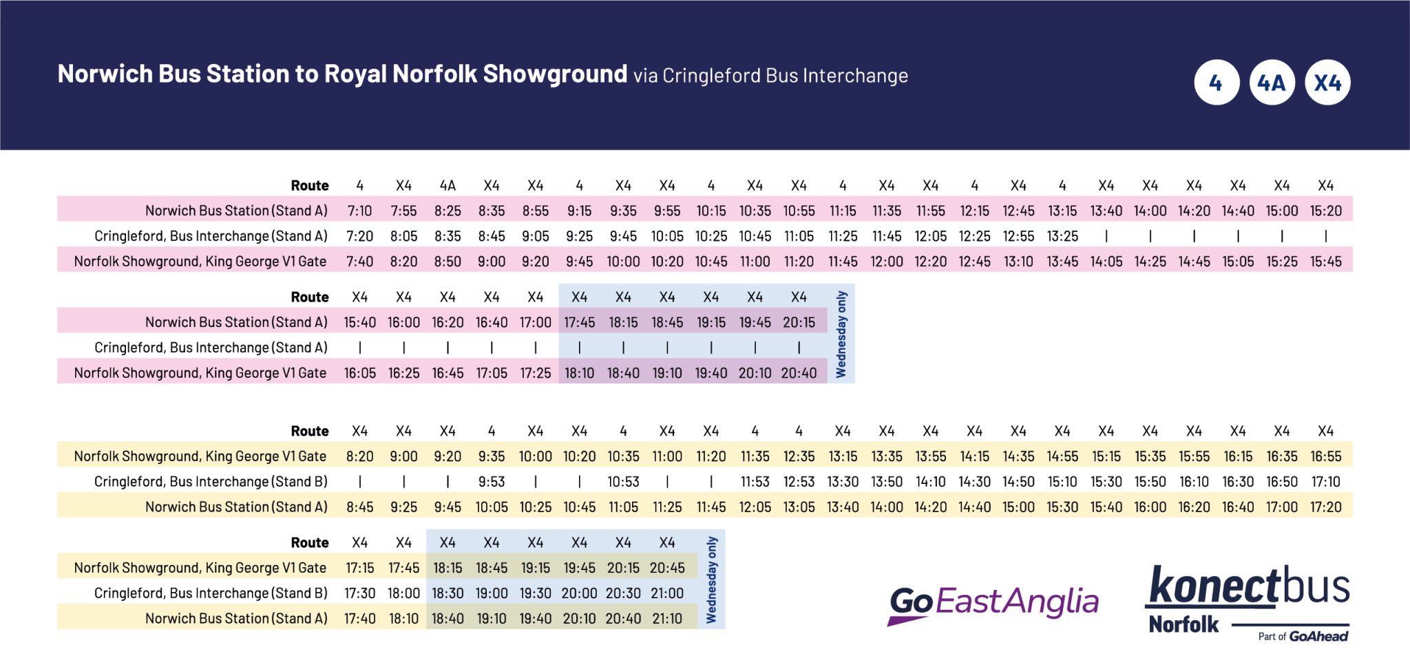 RNS Timetable