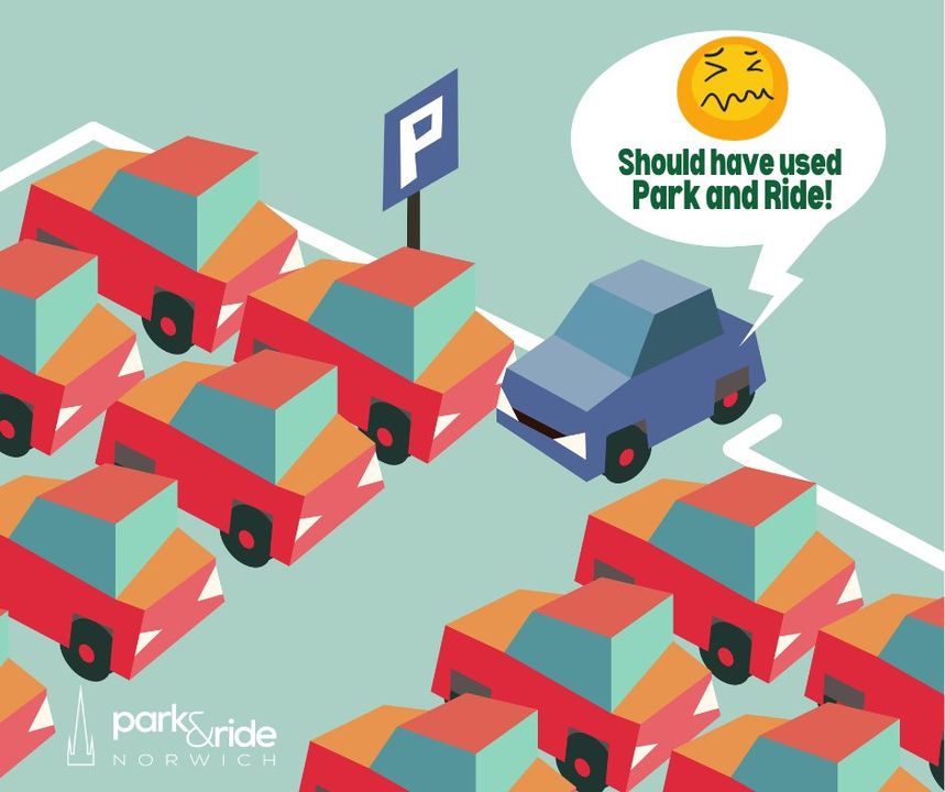 No more sitting in traffic - park and ride into norwich 