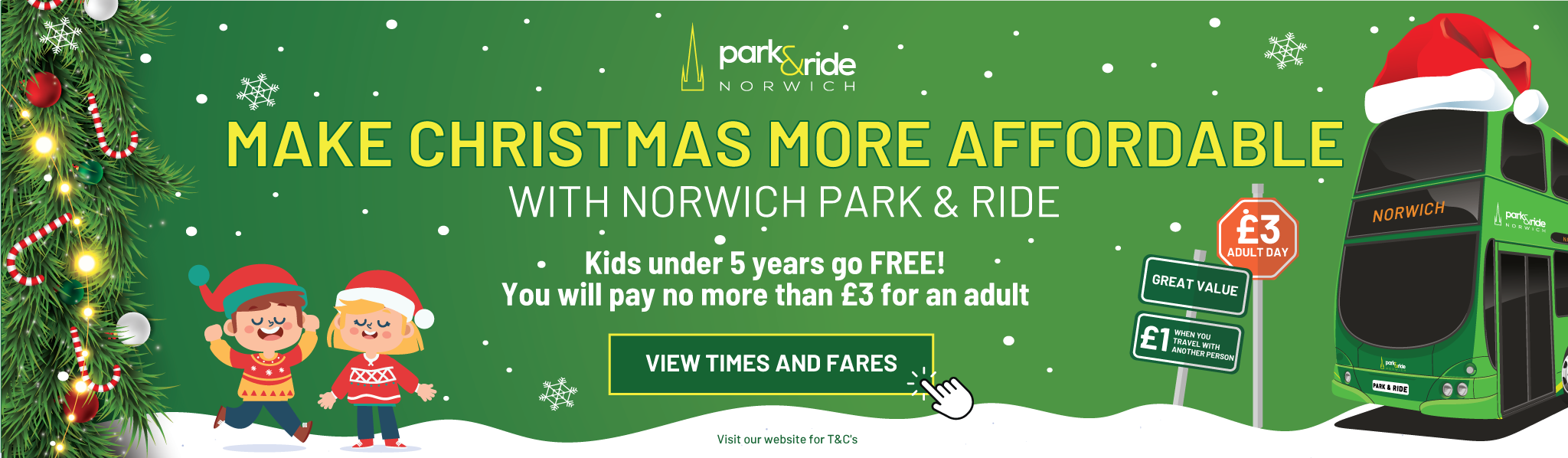 Make Christmas affordable with Norwich Park and Ride 